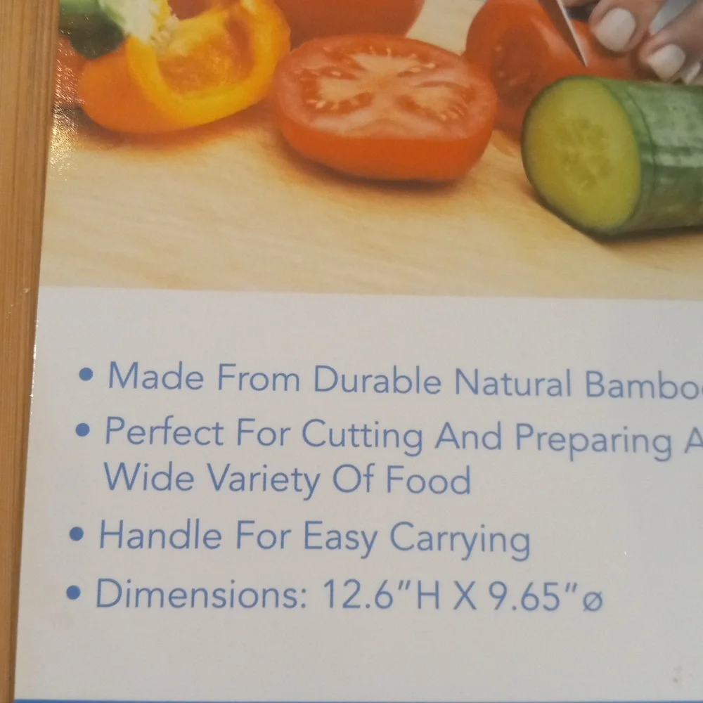 Pantrymate NWT Bamboo Cutting Board 12x9 Cheese Charcuterie Platter Handle Loop